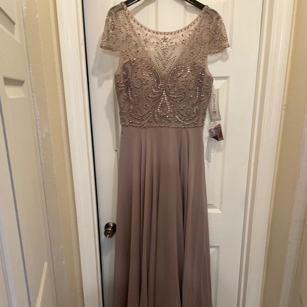 Christina Wu cap sleeve evening dress size 12 new with tags